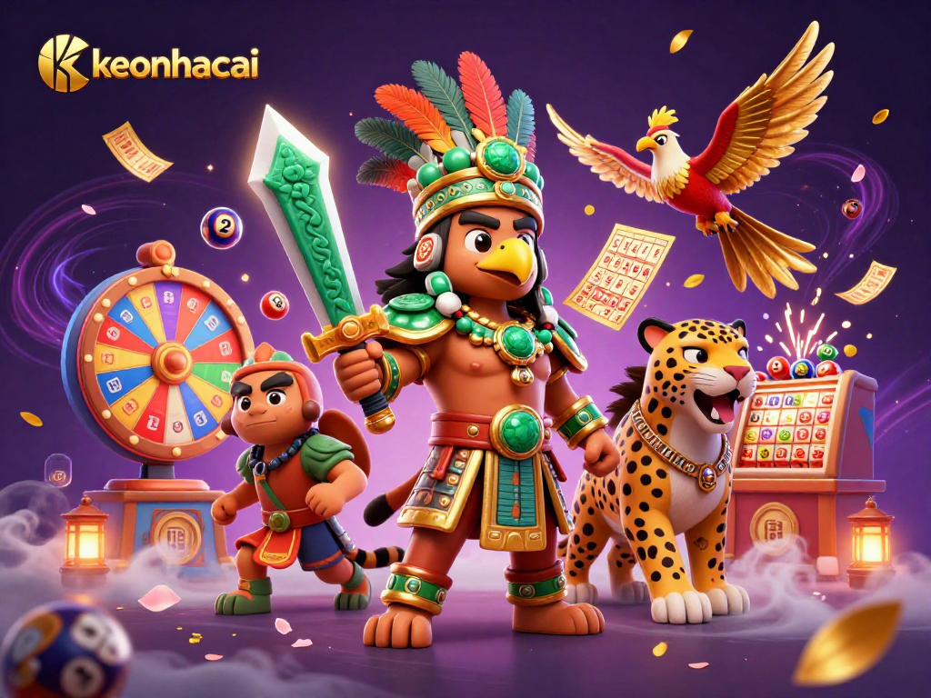 Experience thrilling excitement with keonhacai as lottery balls burst into action in a fantasy casino environment.