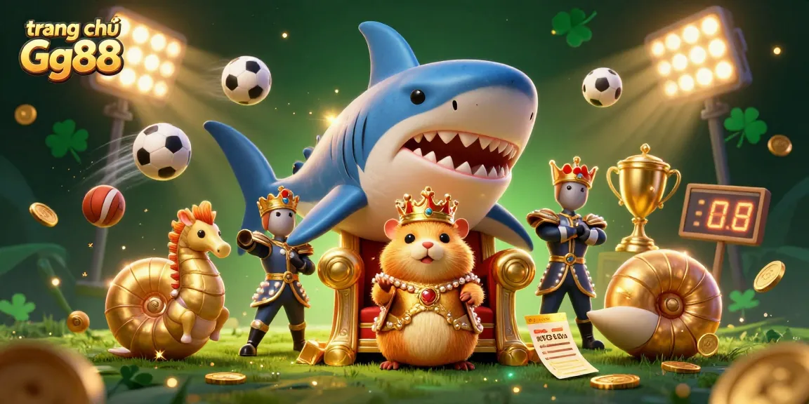 Experience the thrills at trang chủ Gg88 with our dynamic casino scene featuring royal hamster and sport elements.