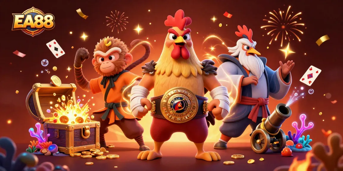 Experience exciting gameplay action at EA88 with our vibrant casino scene featuring cartoon characters.
