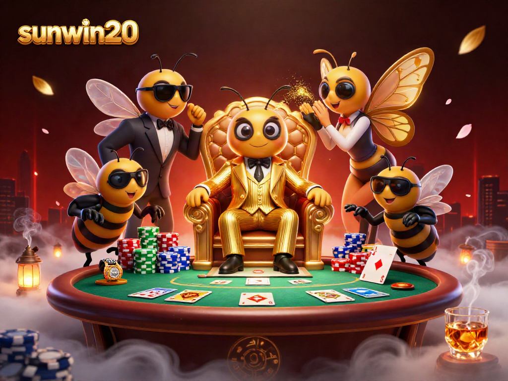 Experience the thrills of online gaming with sunwin20's exciting poker scene, showcasing vibrant characters and dynamic action.