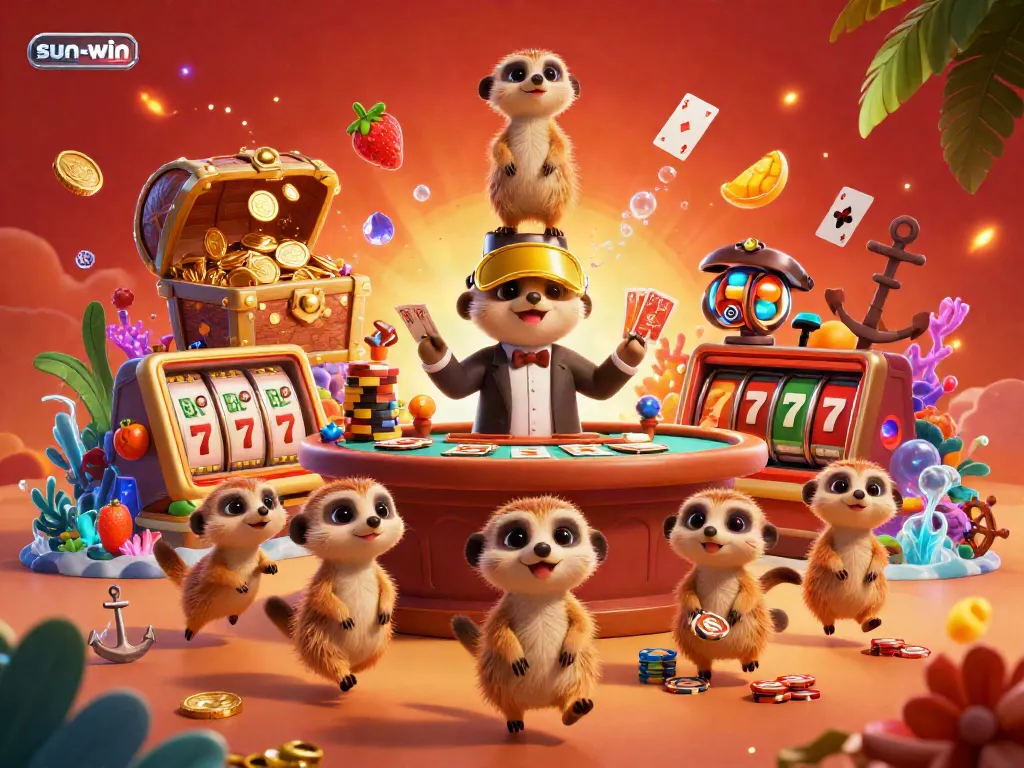Experience thrilling gaming at sun-win with lively meerkats running a vibrant casino.
