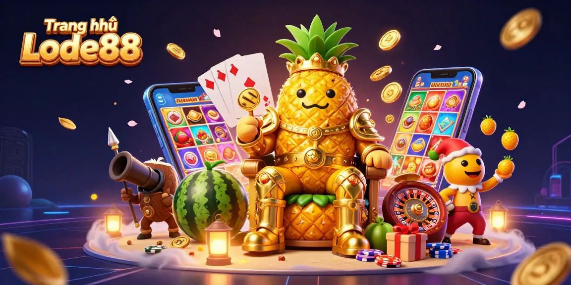 Experience winning excitement at Trang chủ Lode88 with 3D casino characters and vibrant gaming elements.