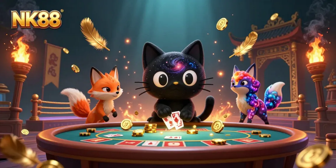 Engage in thrilling gameplay at NK88 with our vibrant cosmic casino scene.