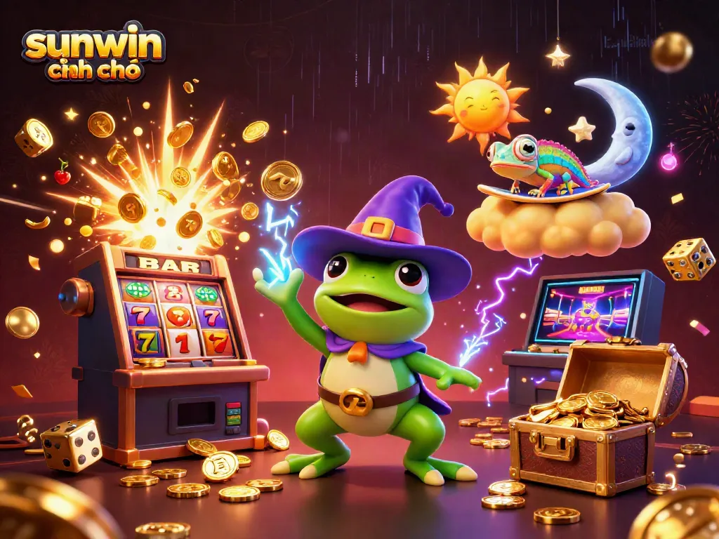 Experience thrilling casino adventures with sunwin chính chủ as colorful characters celebrate wealth.