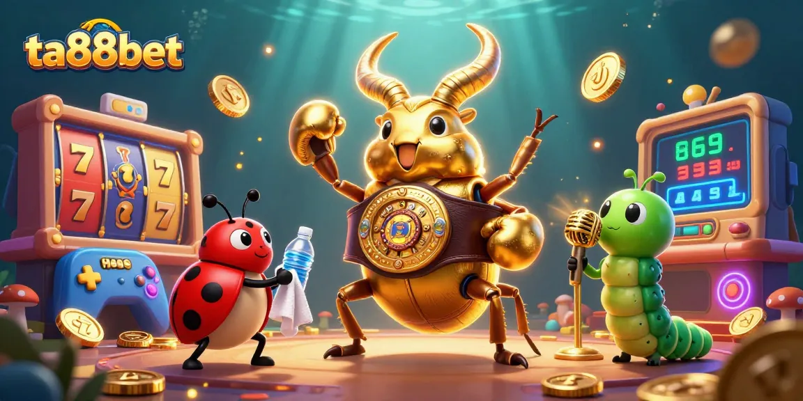 Engage with ta88bet’s dynamic online platforms featuring colorful slot machines and characters.