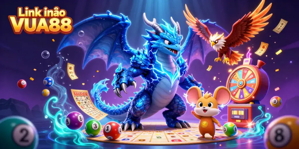 Experience exhilarating fun with Link vào VUA88 featuring vibrant characters and dynamic gambling elements.