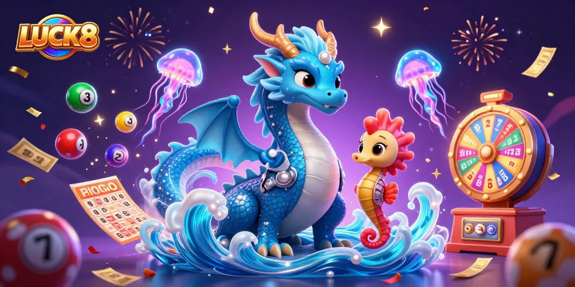 Engage in dynamic LUCK8 gaming featuring vibrant characters and celebratory elements in this energetic illustration.