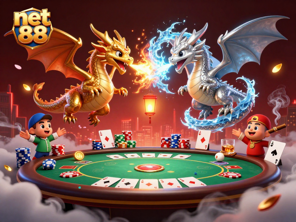 Experience thrilling gameplay at net 88 with dynamic dragons showcasing poker excitement.