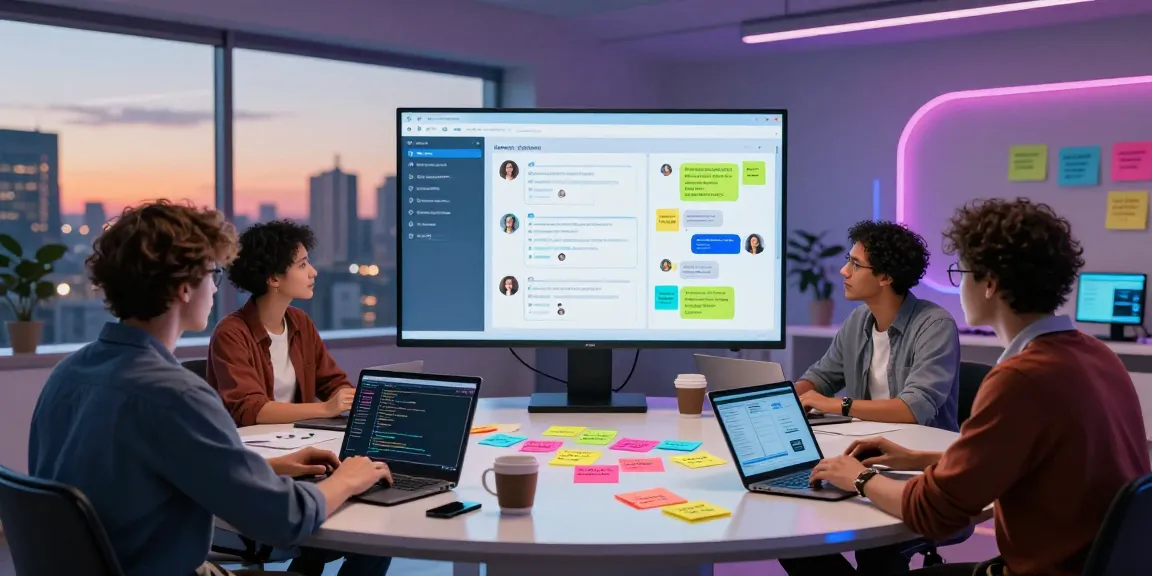 Team developing innovative ai chat nsfw interfaces in a futuristic workspace.