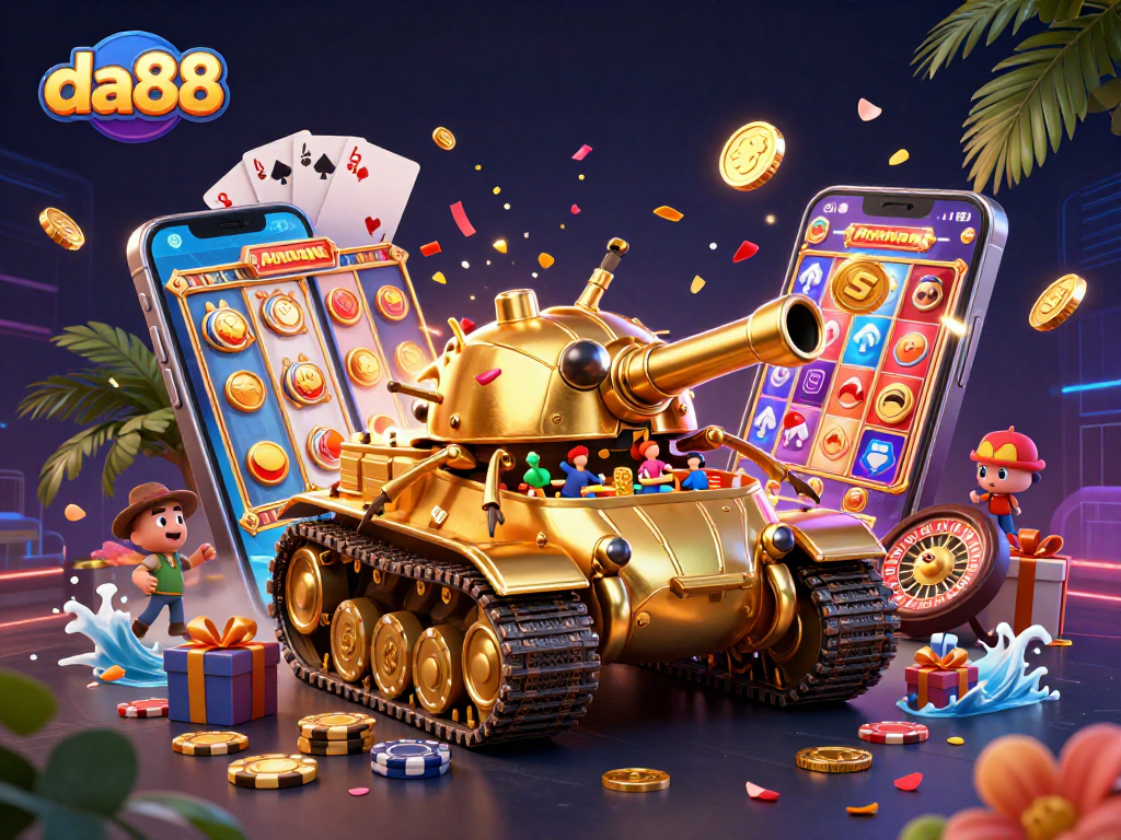 Experience exciting gameplay with da88's vibrant casino scene featuring engaging animations.