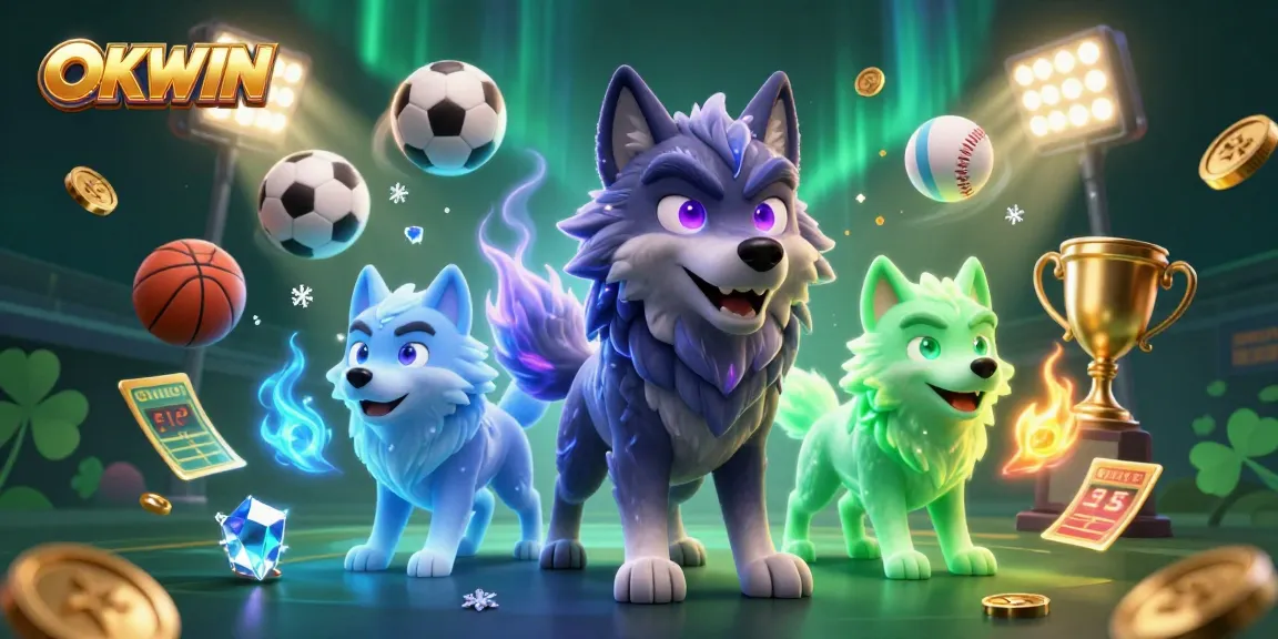 Experience thrilling sports betting action with OKWIN in this vibrant, detailed illustration