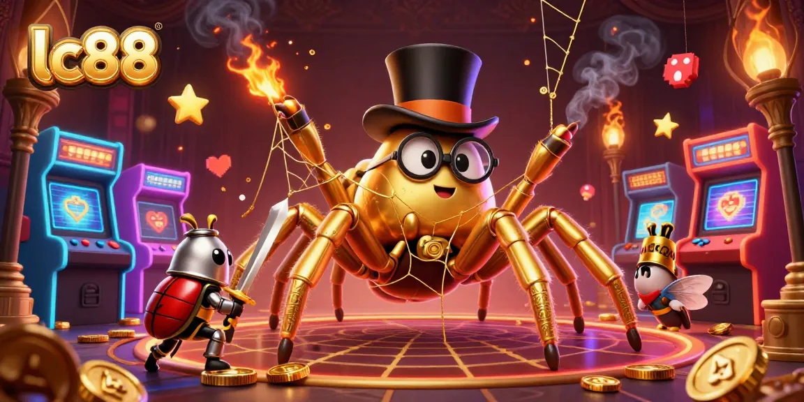 Engage with lc88's exciting casino adventure featuring a golden tarantula and battling beetle knight.