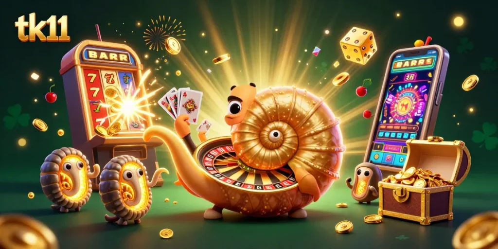 Win jackpots and play thrilling games at tk11, featuring a captivating casino scene and dynamic game elements.